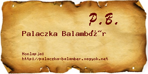 Palaczka Balambér névjegykártya